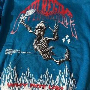 NWT Civil Regime Leap Of Faith Classic Hoodie in Antique Sapphire